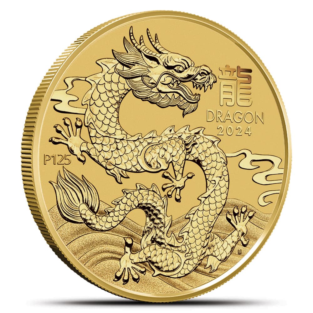 2024 1/2 oz Australian Gold Lunar Dragon Coin (BU)