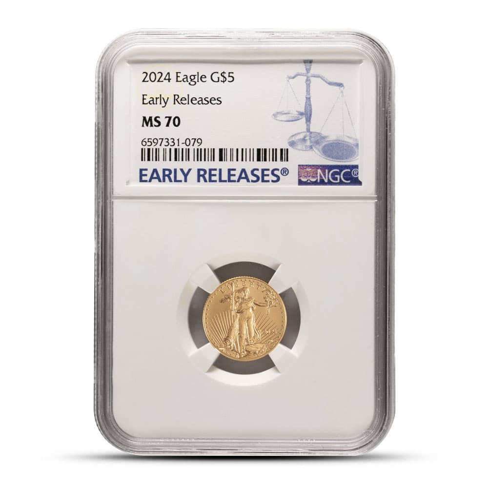 2024 1/10 oz American Gold Eagle Coin NGC MS70 ER