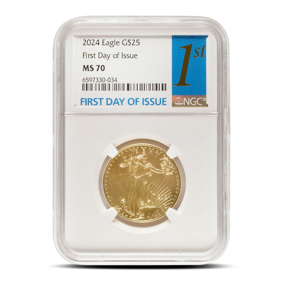 2024 1/2 oz American Gold Eagle Coin NGC MS70 FDOI