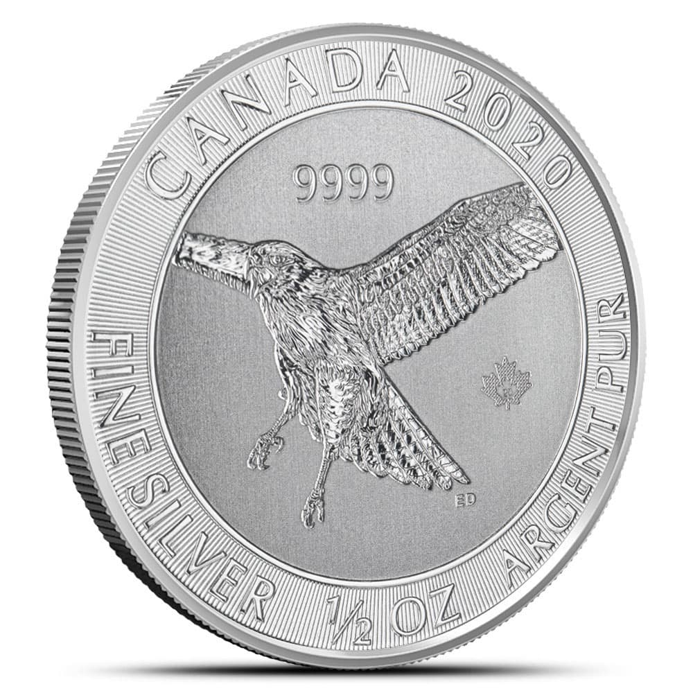 2020 1/2 oz Canadian Silver Red-Tailed Hawk Coin