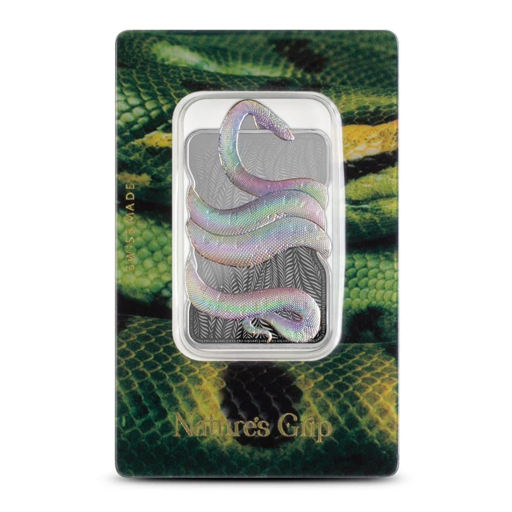 2024 1 oz Niue Rectangular Silver Nature’s Grip Green Anaconda Coin (Proof-Like w/ Assay)