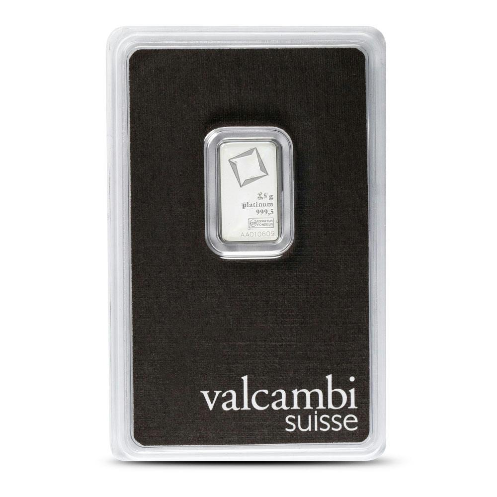 2.5 Gram Valcambi Platinum Bar (New w/ Assay)