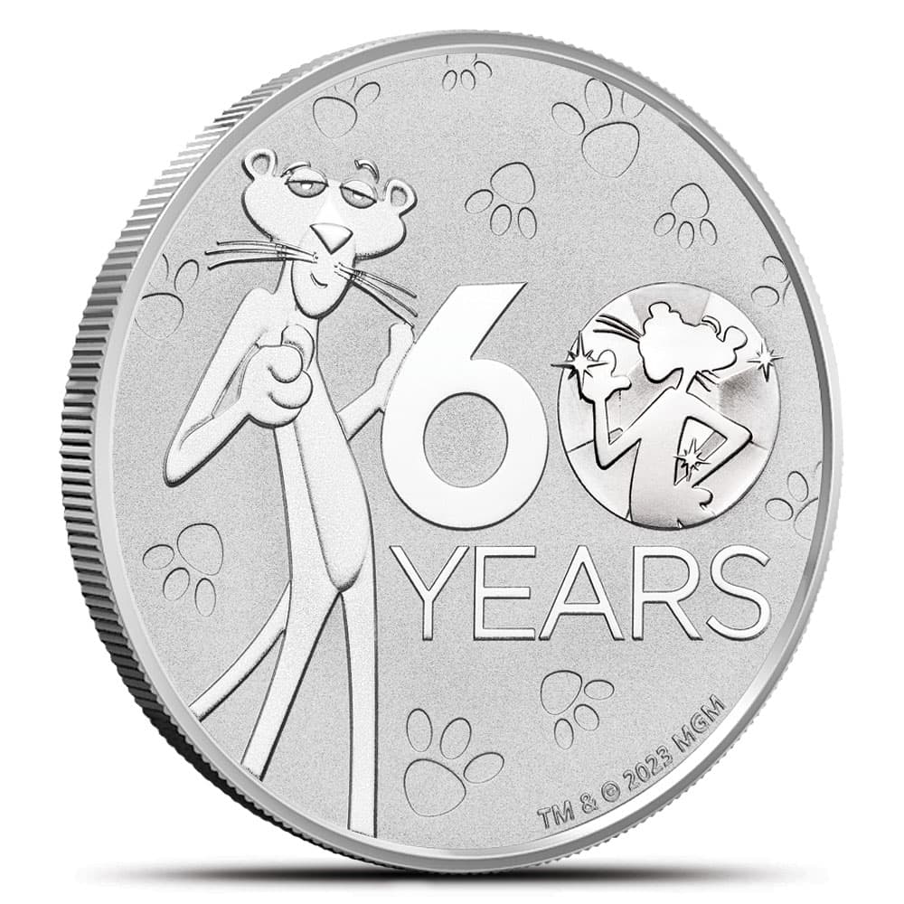 2024 1 oz Tuvalu Silver 60th Anniversary Pink Panther Coin (BU)