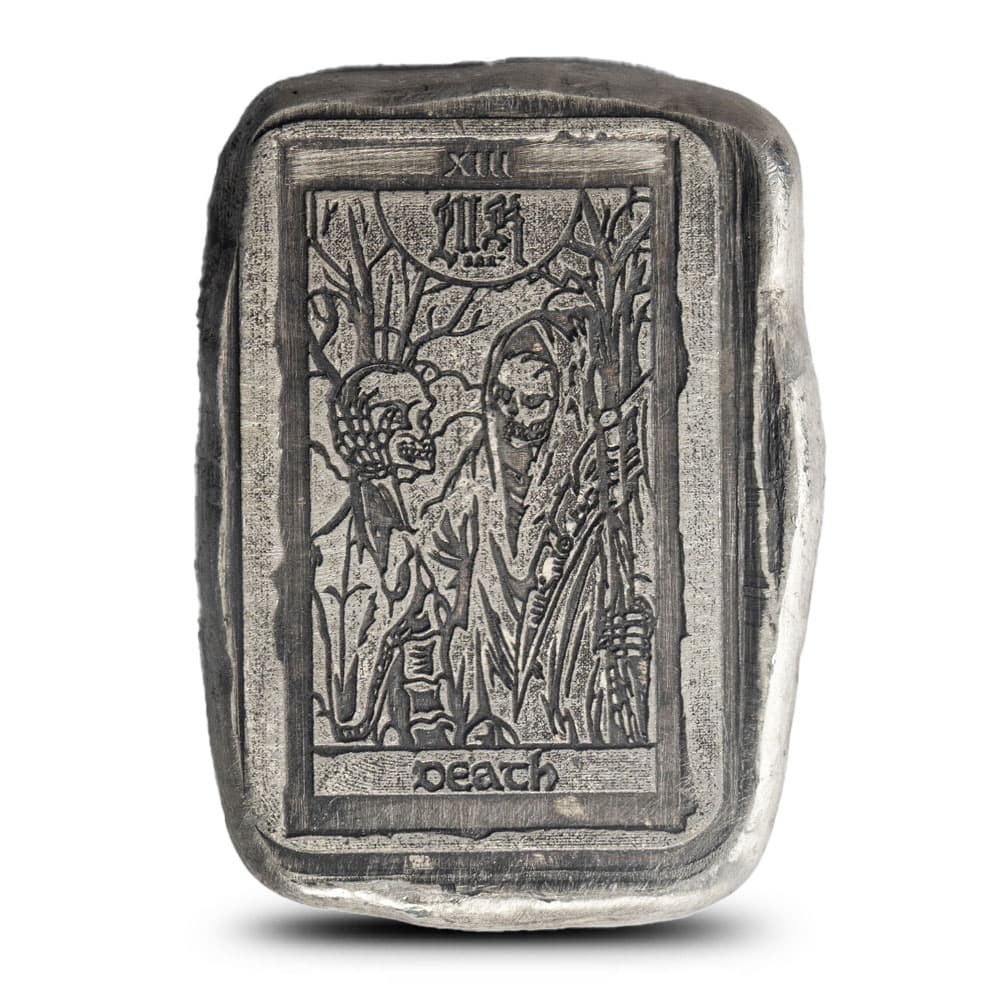 1 oz MK Barz Death Tarot Card Silver Bar (New)