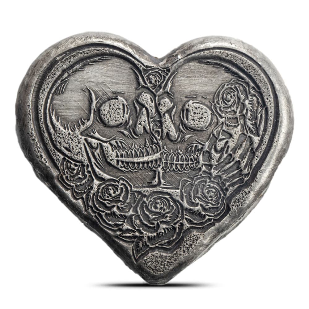 1 oz MK Barz Undying Love Heart Shaped Silver Bar (New)