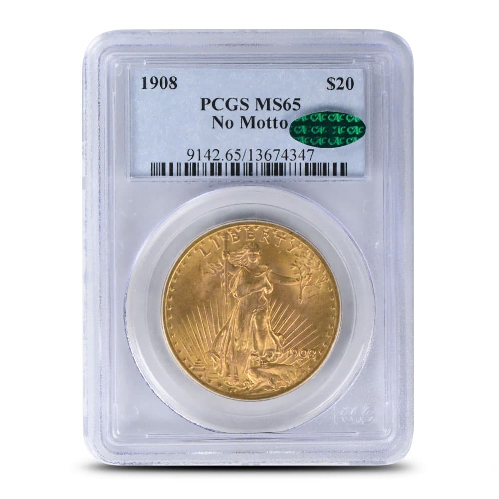 Pre-33 $20 Saint Gaudens Gold Double Eagle Coin CAC MS65 (PCGS or NGC)