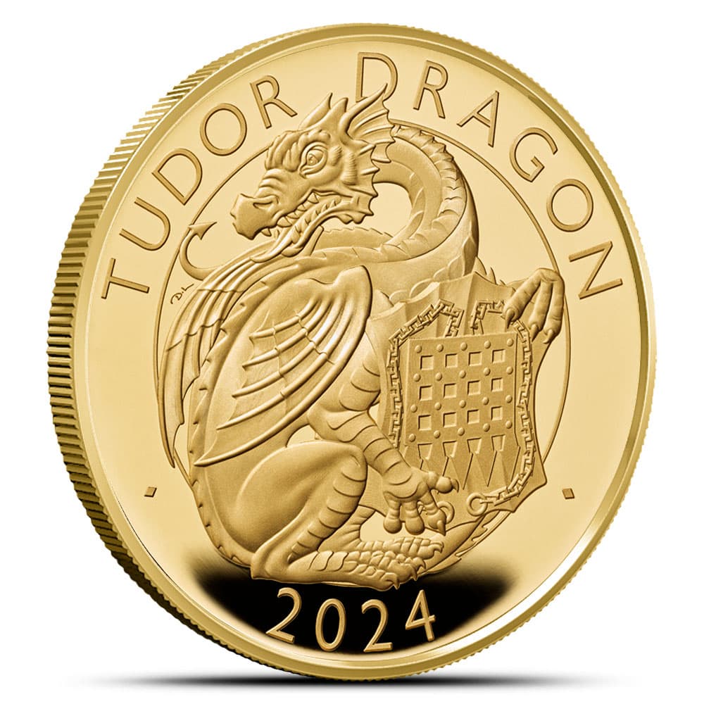 2024 1 oz Proof British Gold Tudor Beasts The Tudor Dragon Coin (Box + CoA)