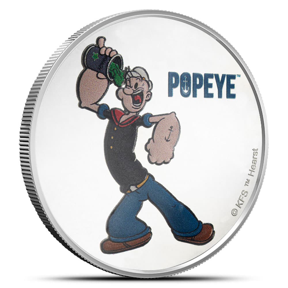 2024 1 oz Colorized Fiji Silver Popeye Coin (Proof-Like)