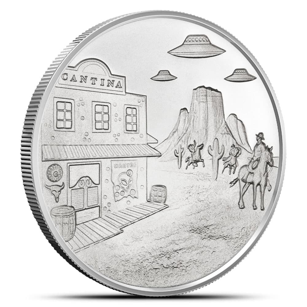 1 oz Cowboys and Aliens Silver Round (New)