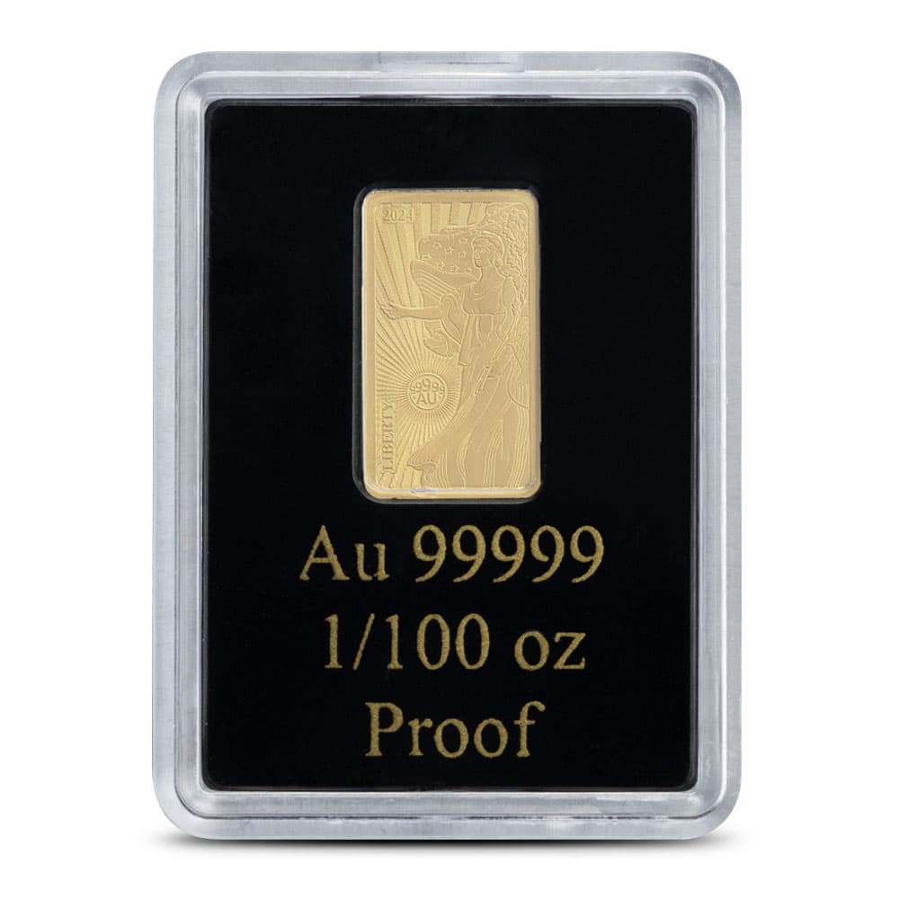 2024 1/100 oz Proof Solomon Islands Gold Worlds Purest Bullion Liberty Coin (In Card)