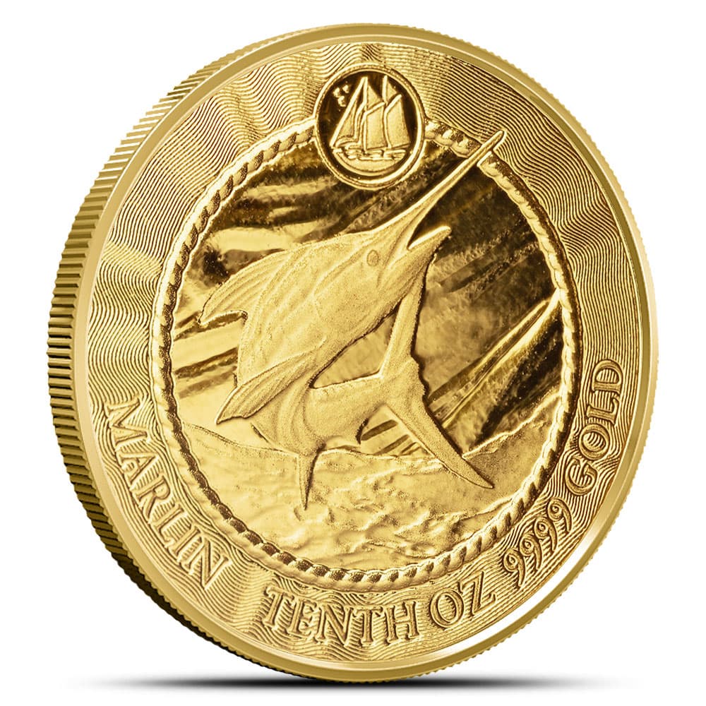 2023 1/10 oz Cayman Islands Gold Sea Life Marlin Coin (Proof-Like)