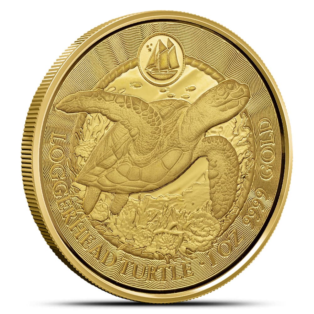 2023 1 oz Cayman Islands Gold Sea Life Loggerhead Turtle Coin (Proof-Like)