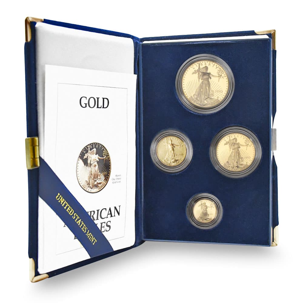 1993 4-Coin Proof American Gold Eagle Set (Box + CoA)