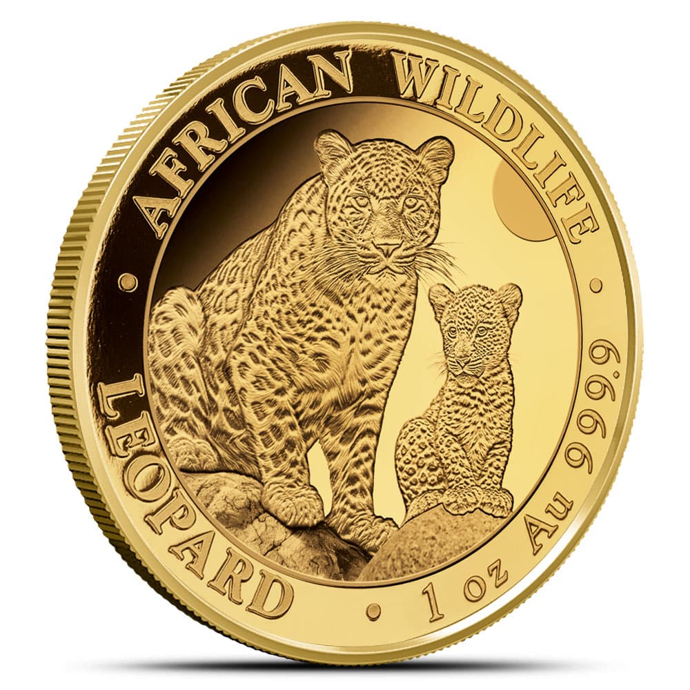 2024 1 oz Somalia Gold African Wildlife Leopard Coin (BU)