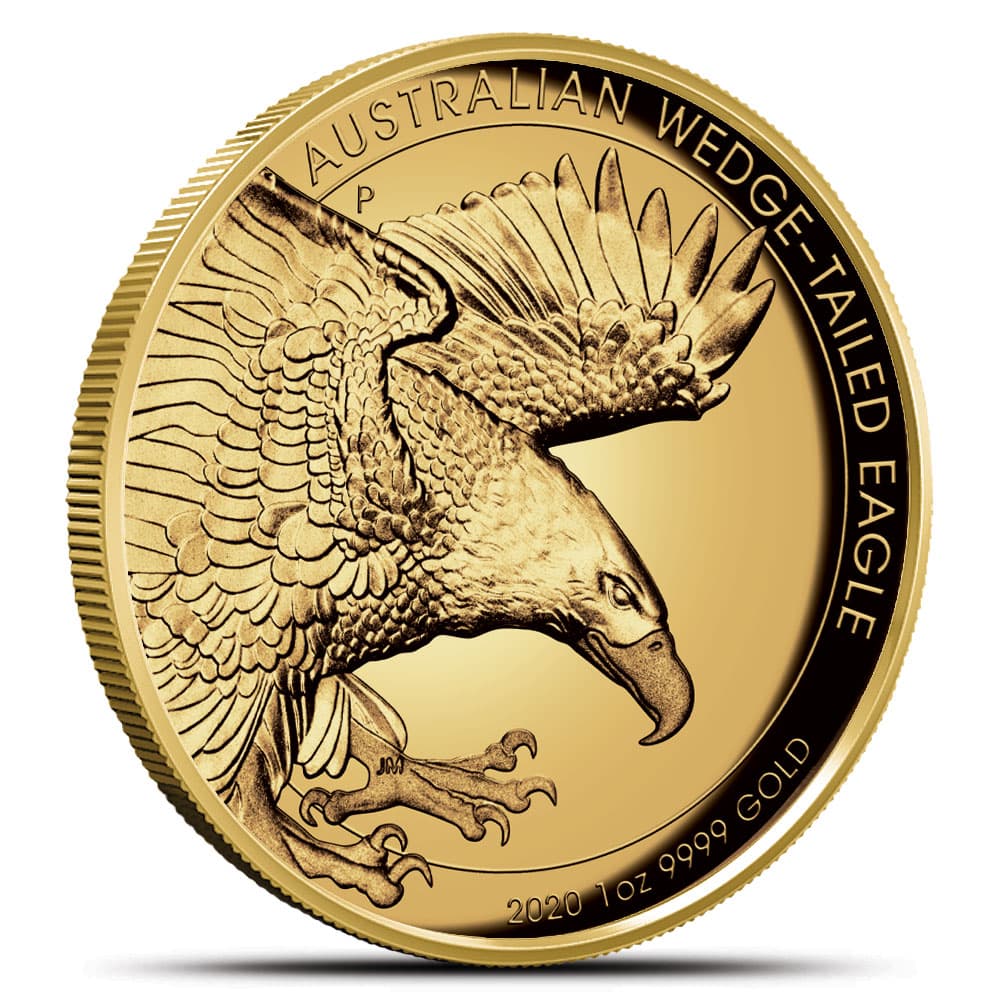 2020 1 oz Proof Australian Gold Wedge Tailed Eagle Coin (High Relief)