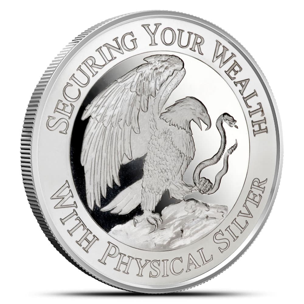 1 oz SilverCrest Metals Eagle and Snake Silver Round (New)