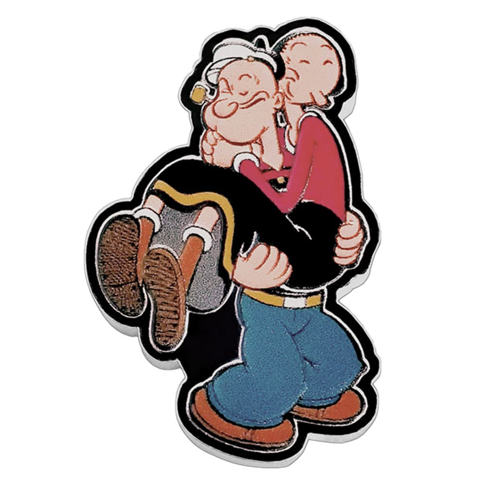 2024 1 oz Proof Samoa Silver Popeye & Olive Oyl Shaped Coin (Box + CoA)