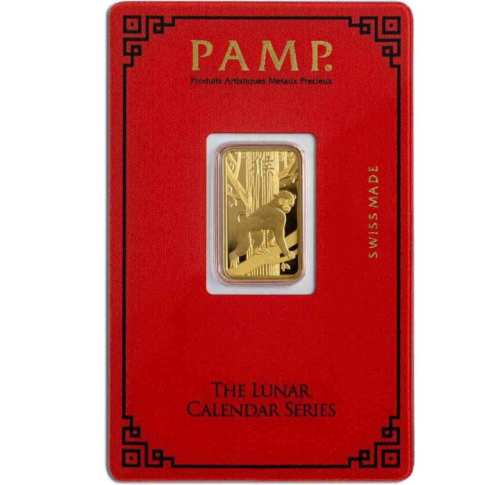 5 Gram PAMP Suisse Lunar Monkey Gold Bar (New w/ Assay)