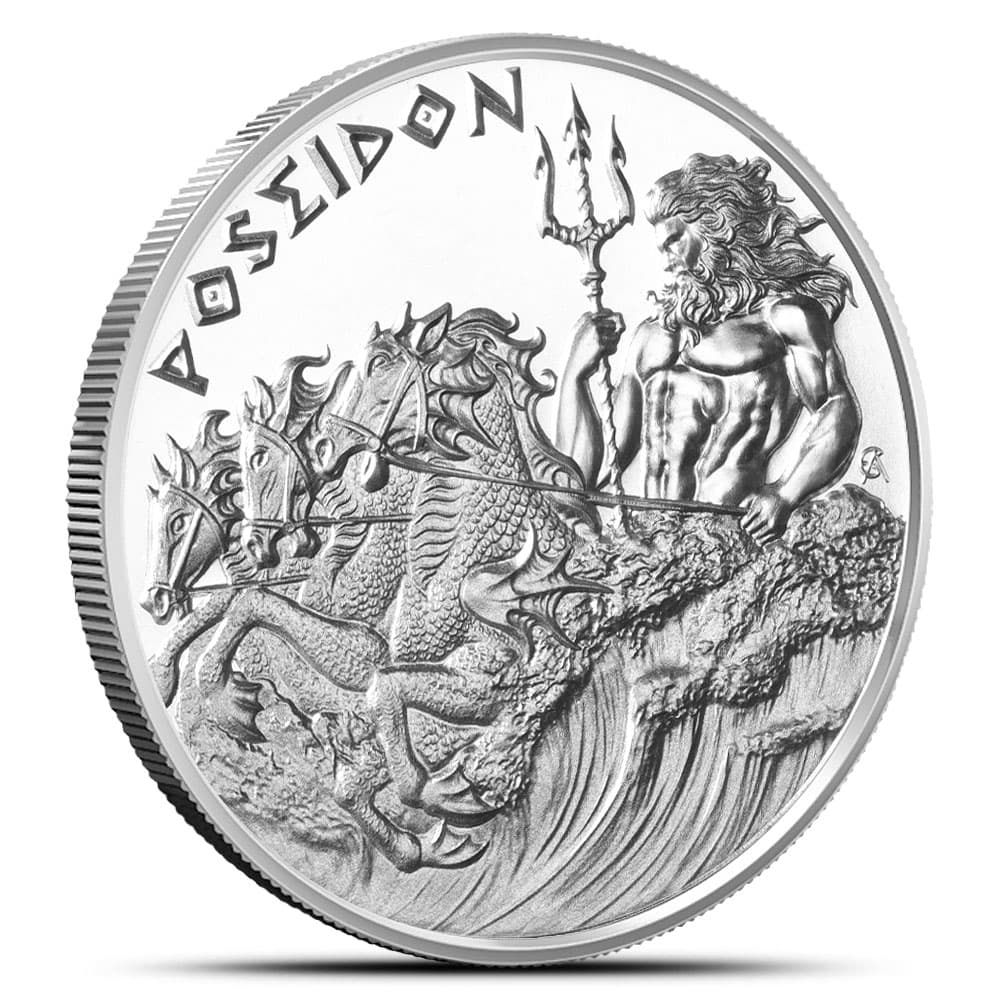 1 oz Greek Mythology Poseidon Silver Round (New)