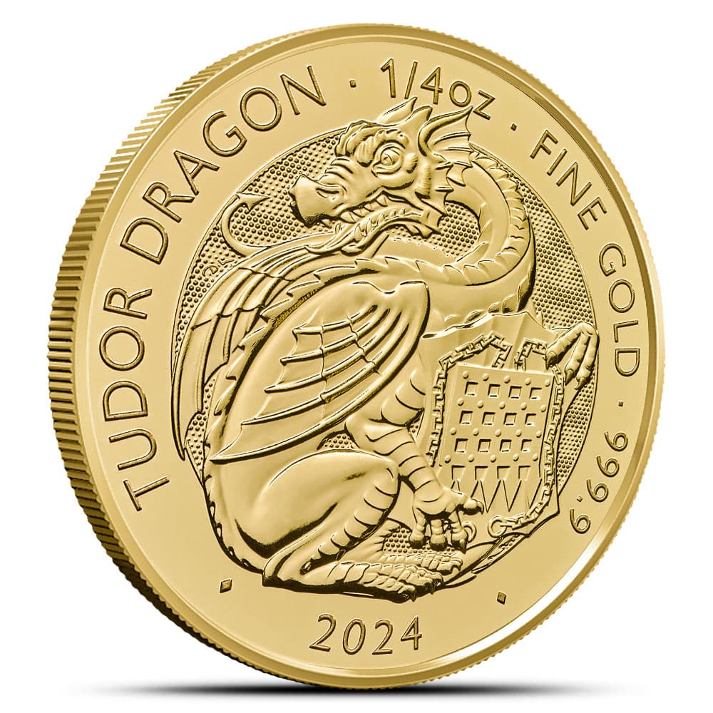 2024 1/4 oz British Gold Tudor Beasts The Tudor Dragon Coin (BU)