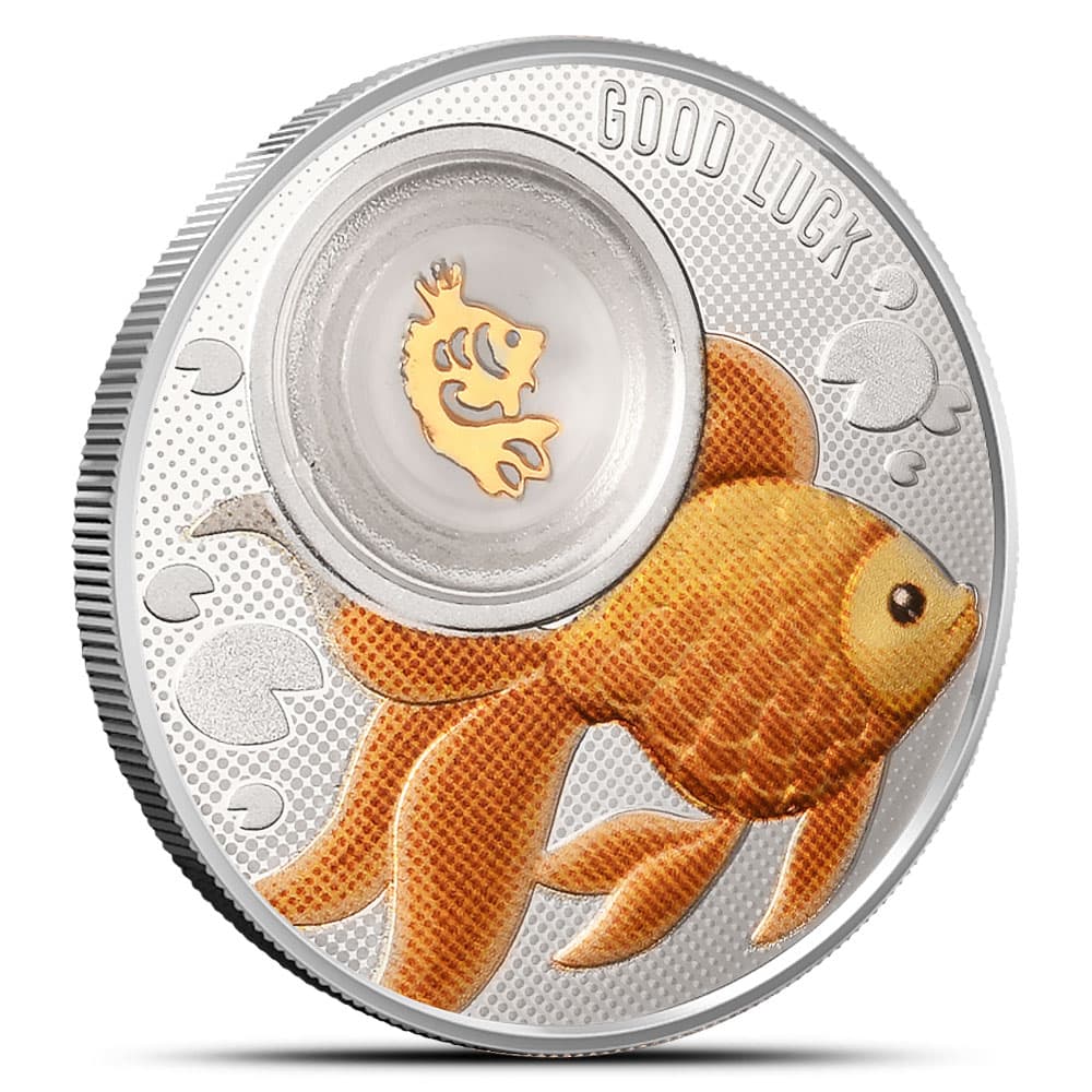 2024 14.14 Gram Proof Cameroon Silver Good Luck Goldfish Coin