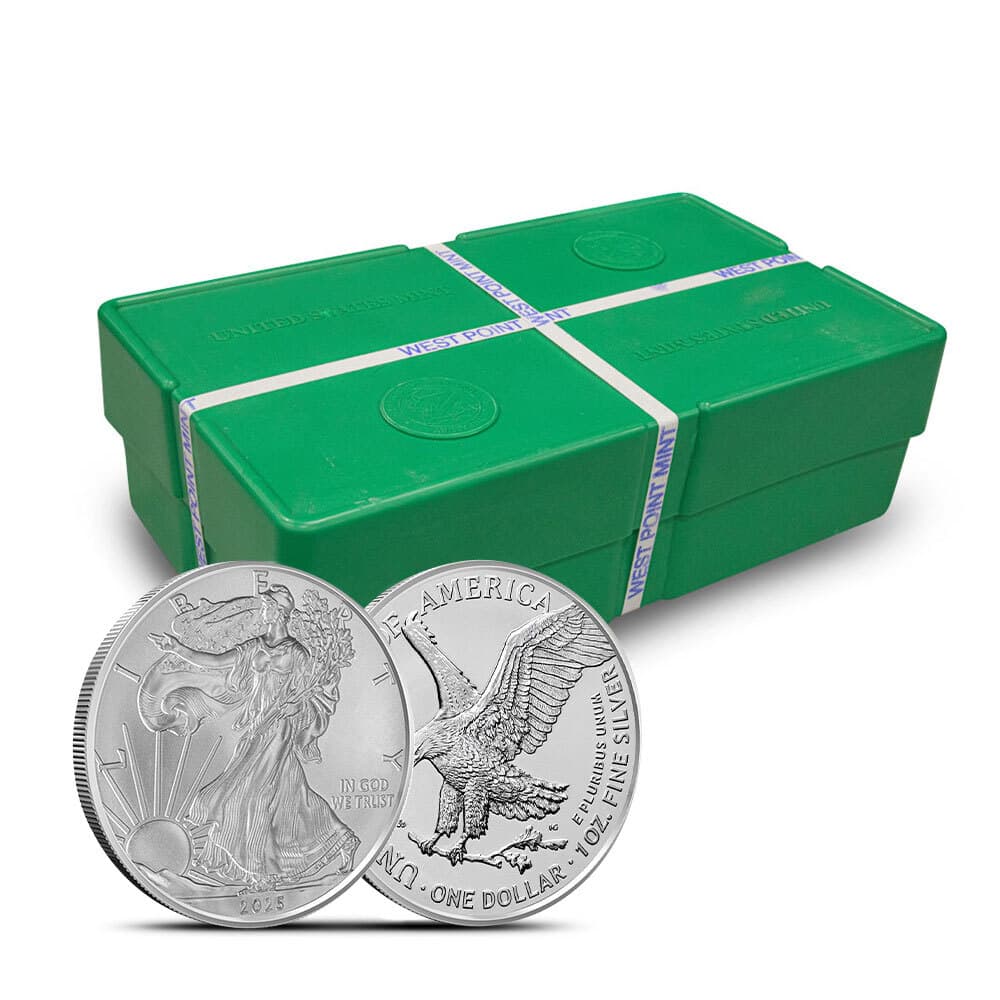 2025 1 oz American Silver Eagle Monster Box (500 Coins, BU) - Jan 14, 2025