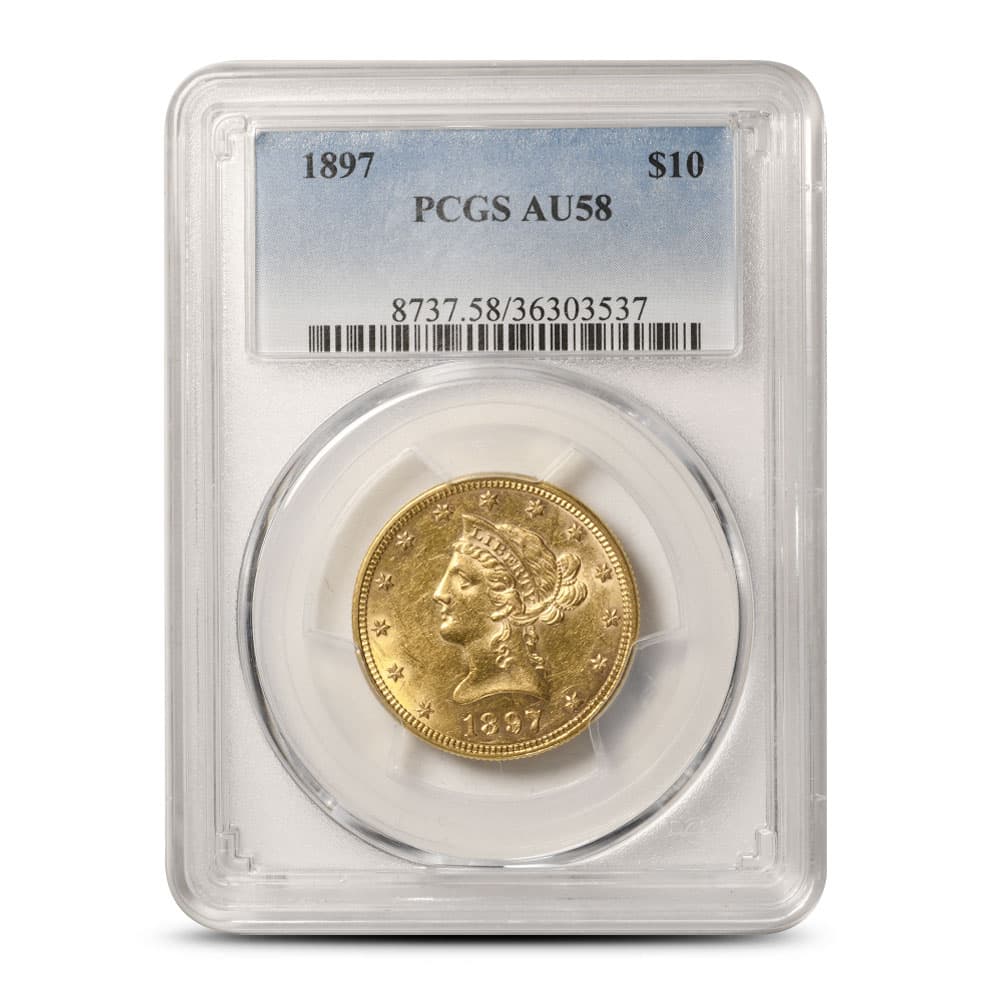 Pre-33 $10 Liberty Gold Eagle Coin (AU58, PCGS or NGC)