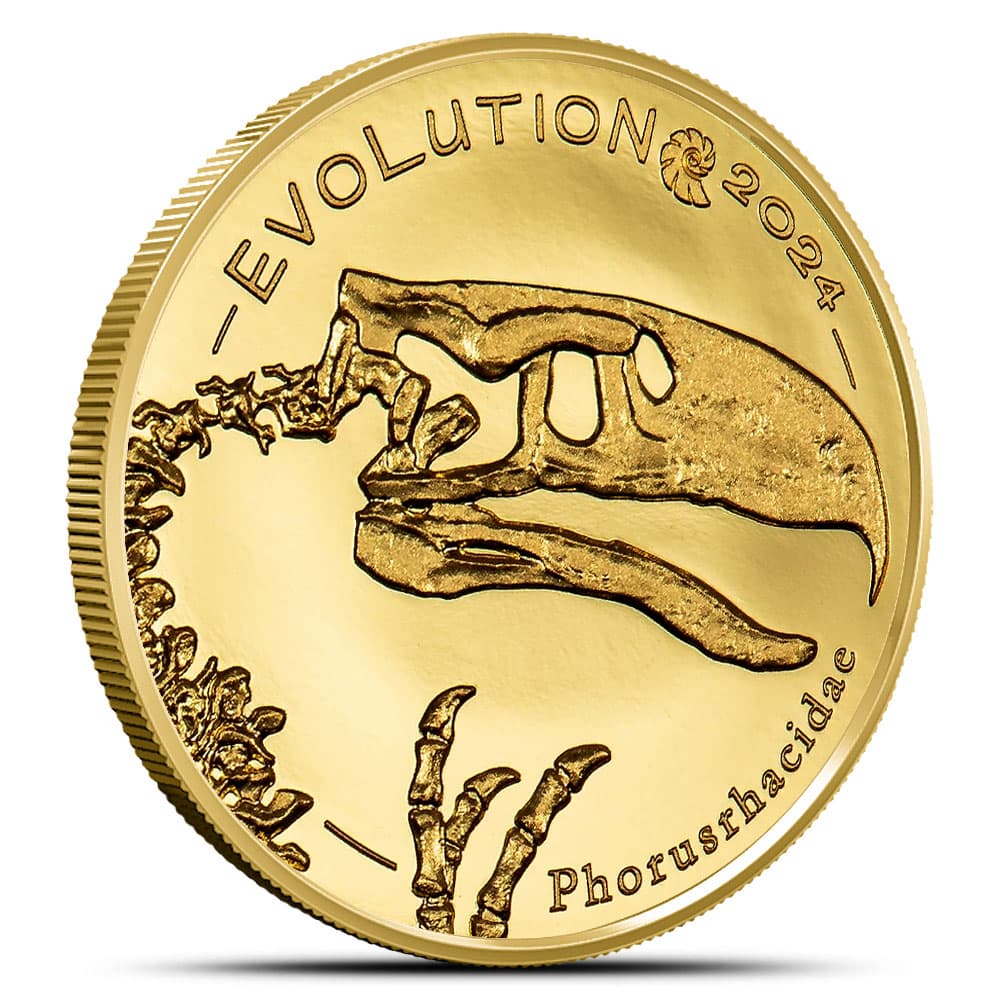 2024 1/2 Gram Proof Mongolia Gold Evolution of Life the Golden Aves Coin