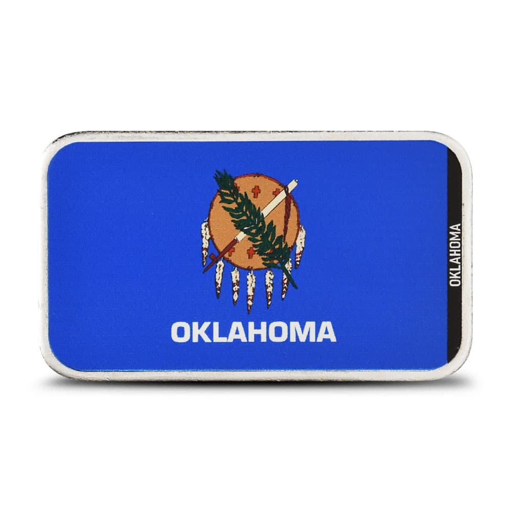 1 oz Colorized Stacking Across America Oklahoma State Flag Silver Bar (New)