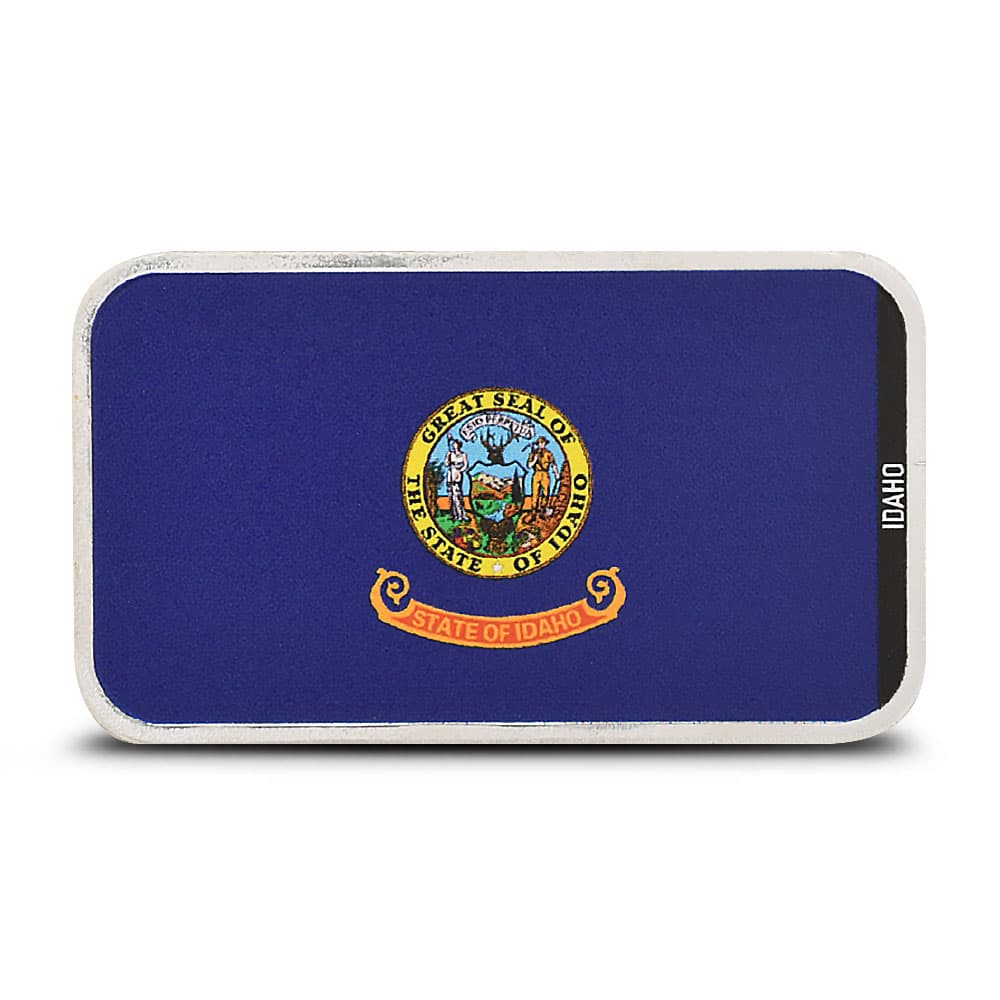 1 oz Colorized Stacking Across America Idaho State Flag Silver Bar (New)