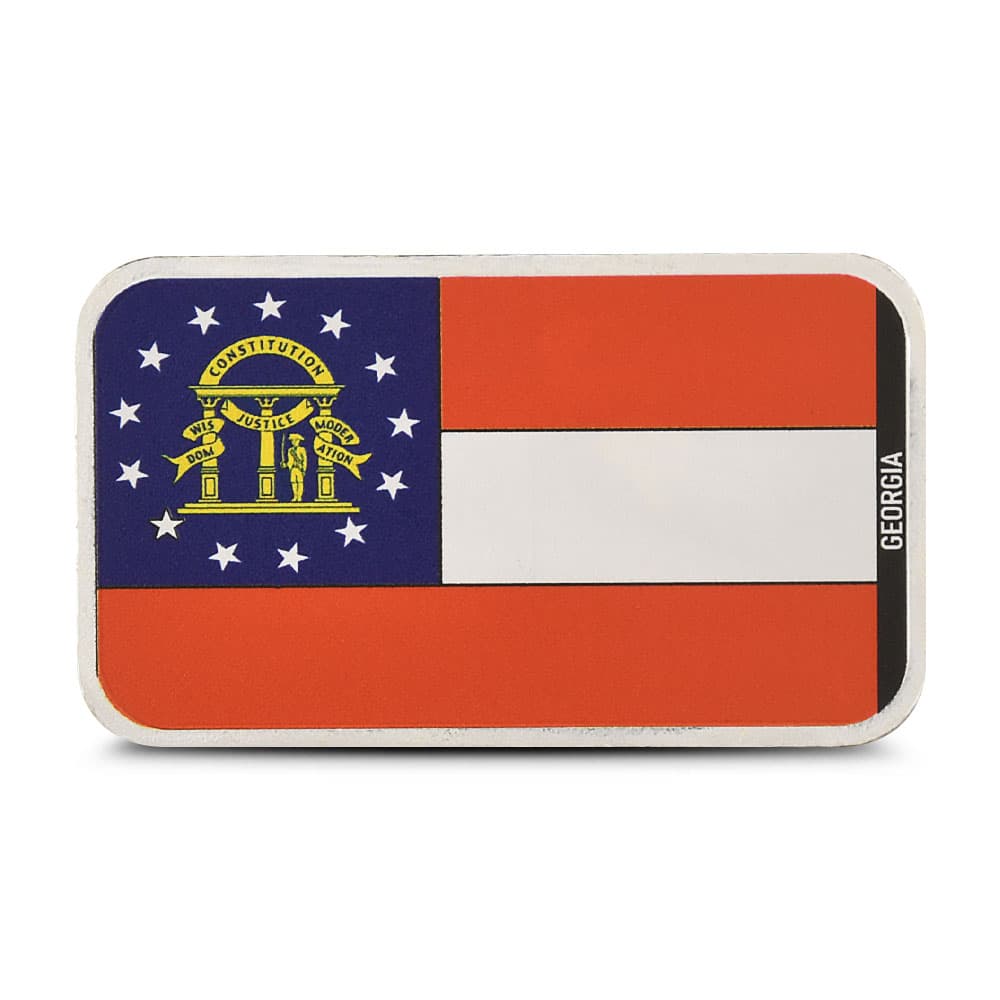 1 oz Colorized Stacking Across America Georgia State Flag Silver Bar (New)