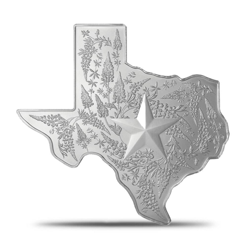 5 oz Texas Mint Silver Shaped Bar (New)