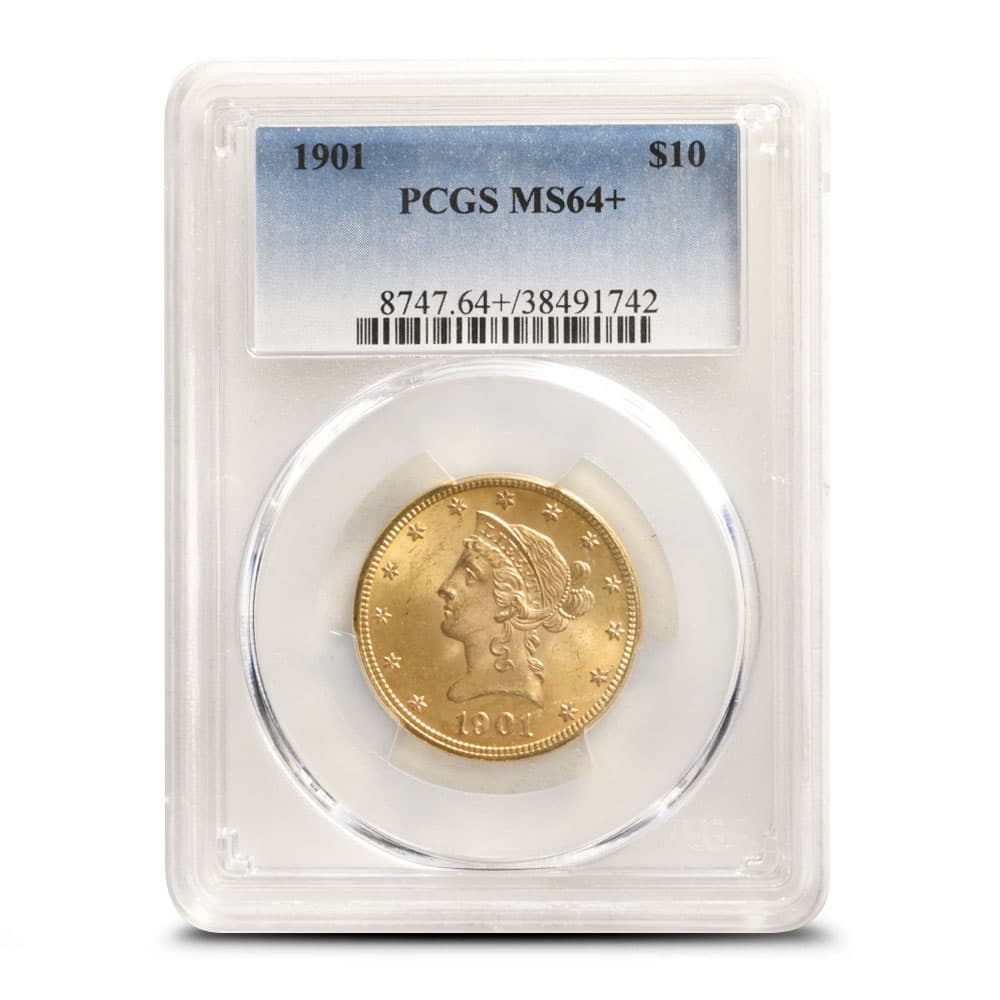 Pre-33 $10 Liberty Gold Eagle Coin MS64+ (PCGS or NGC)