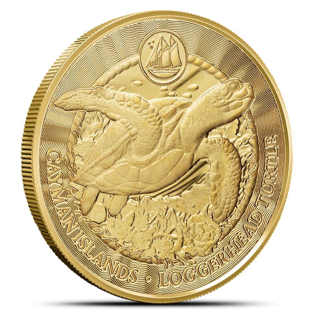 2024 1 oz Cayman Islands Gold Sea Life Loggerhead Turtle Coin (Proof-Like)