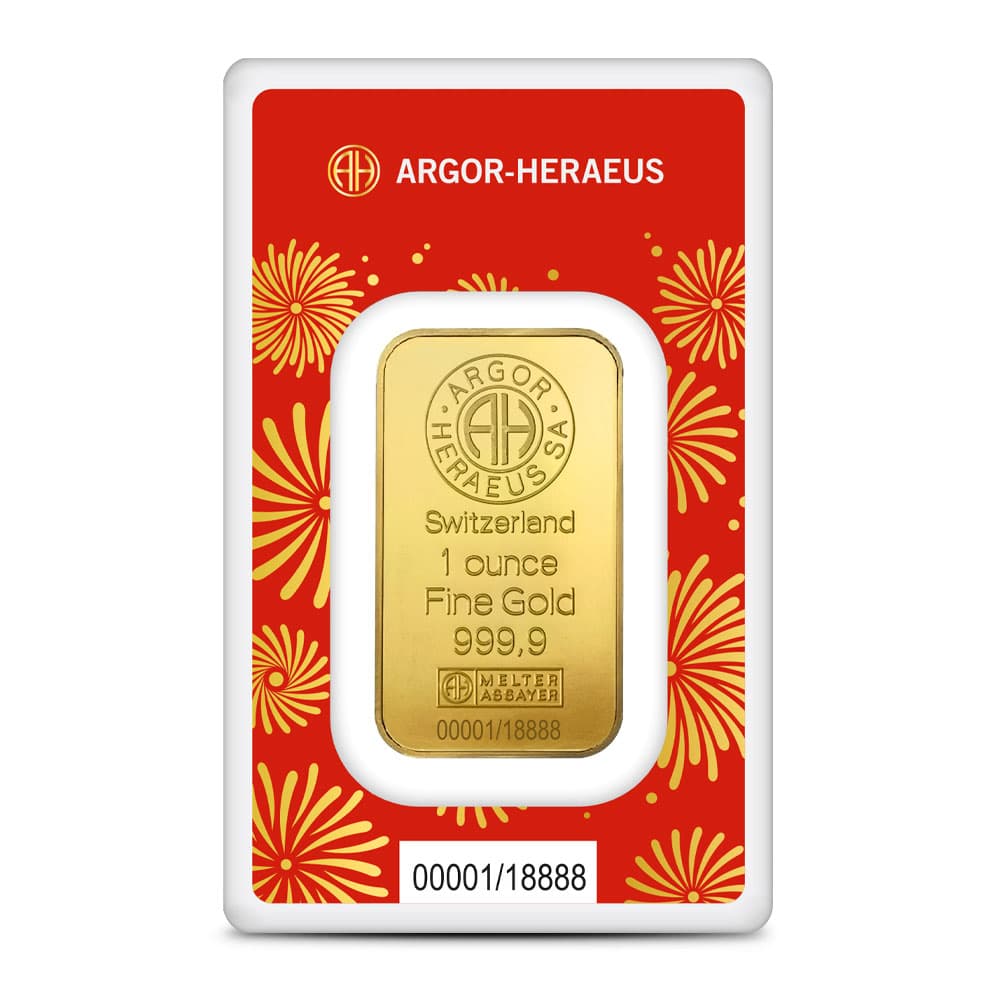 2025 1 oz Argor Heraeus Lunar Snake Gold Bar (New w/ Assay)