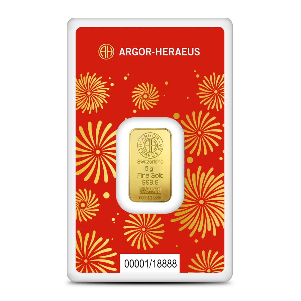 2025 5 Gram Argor Heraeus Lunar Snake Gold Bar (New w/ Assay)