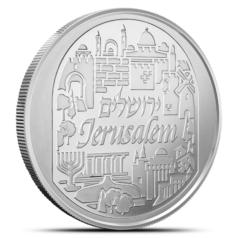 2024 1 oz The Holy Land Silver Jerusalem Round (BU)