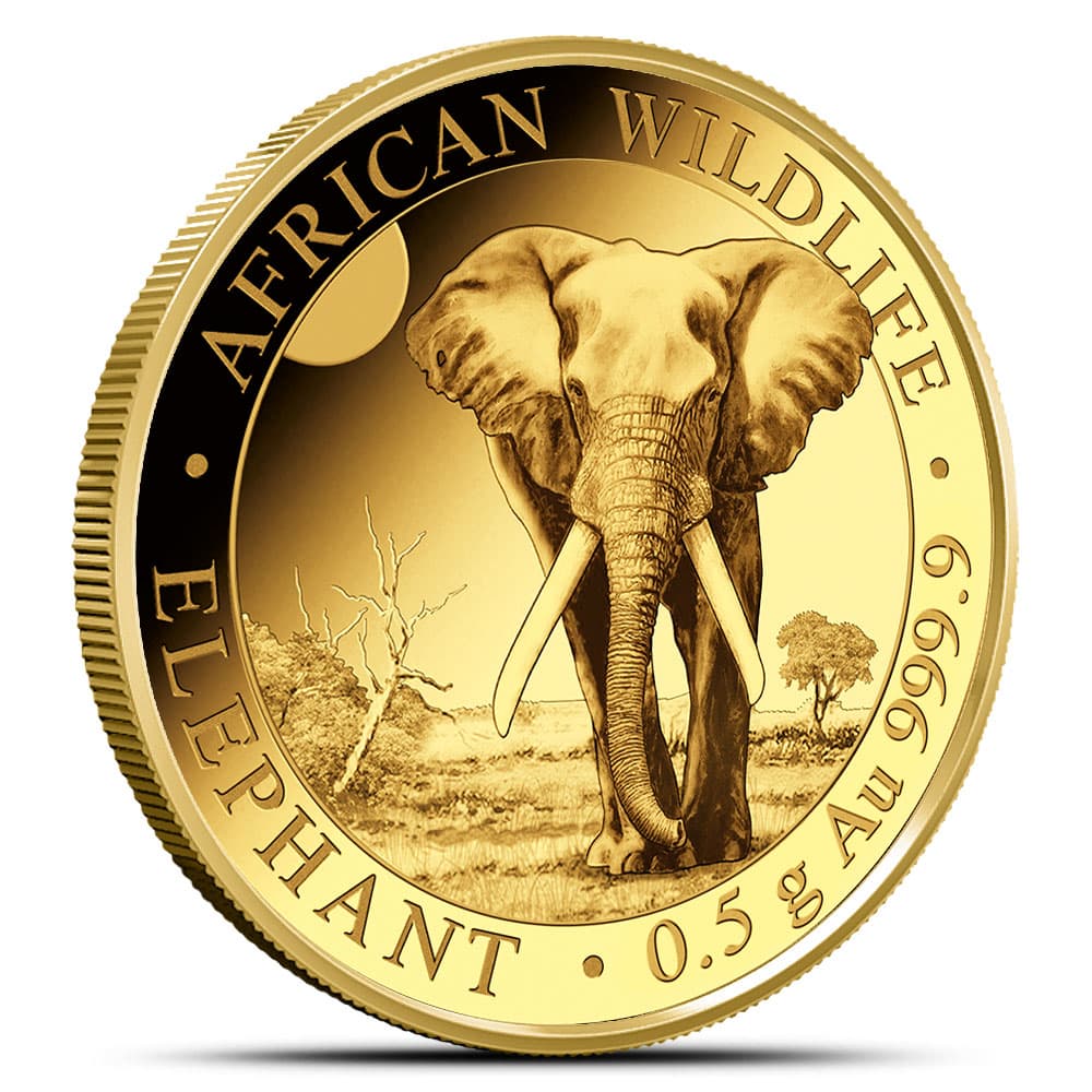 2025 1/2 Gram Somalia Gold Elephant Coin (BU)