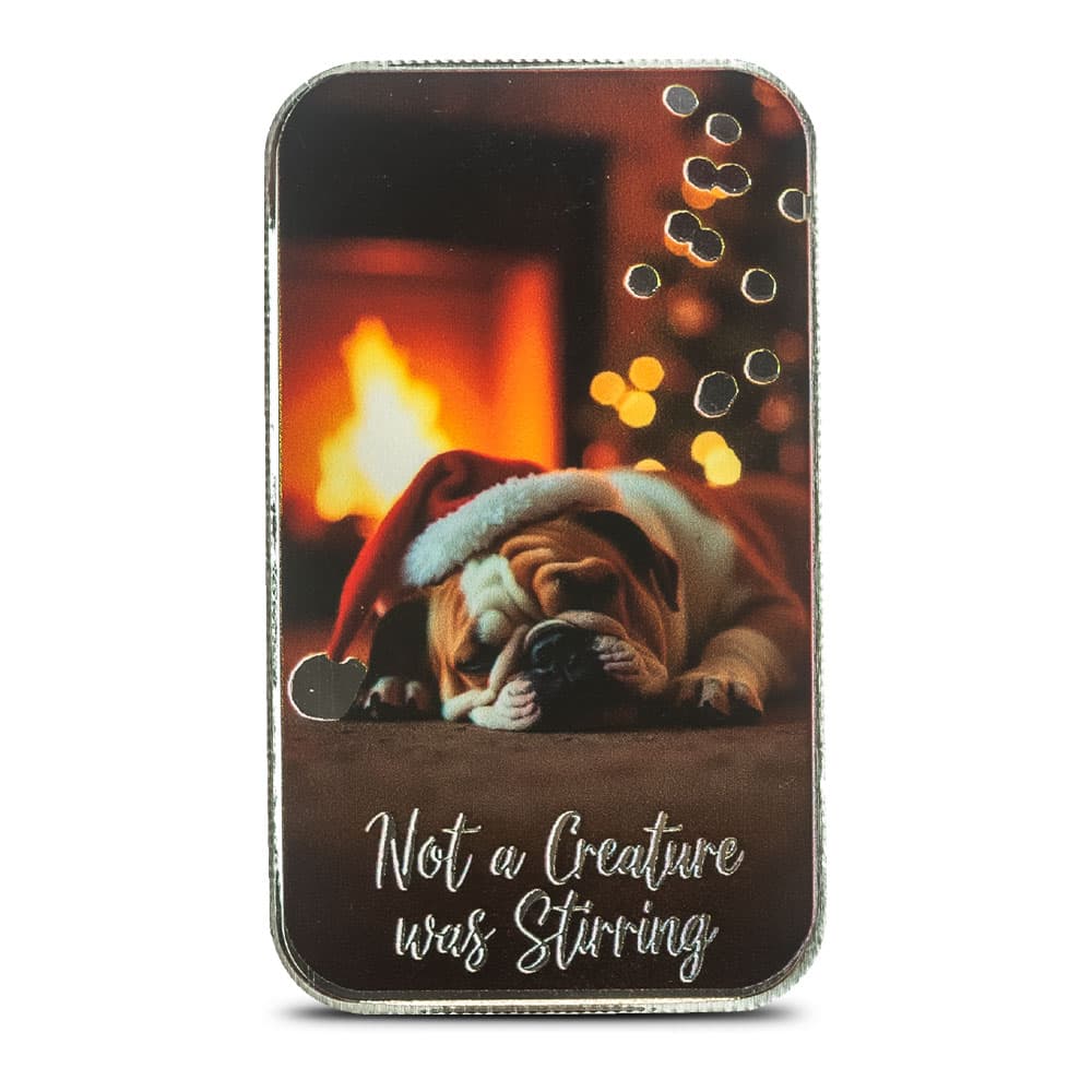 1 oz Colorized Scottsdale Dreaming of Christmas Silver Bar (New)