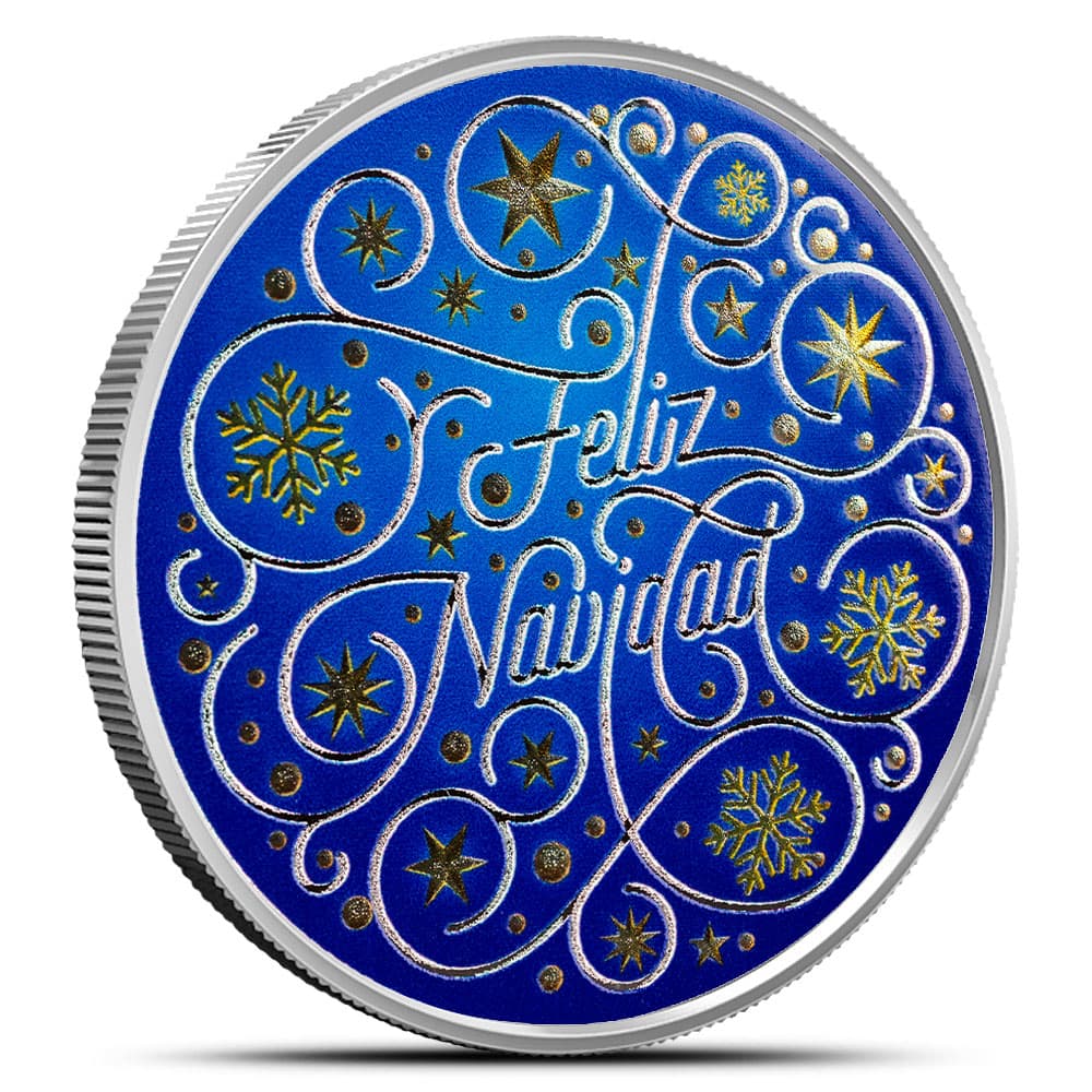 1 oz Colorized Scottsdale Feliz Navidad Silver Round (New)