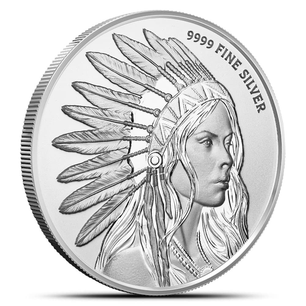 1 oz Scottsdale Buffalo Girl Silver Round (BU)