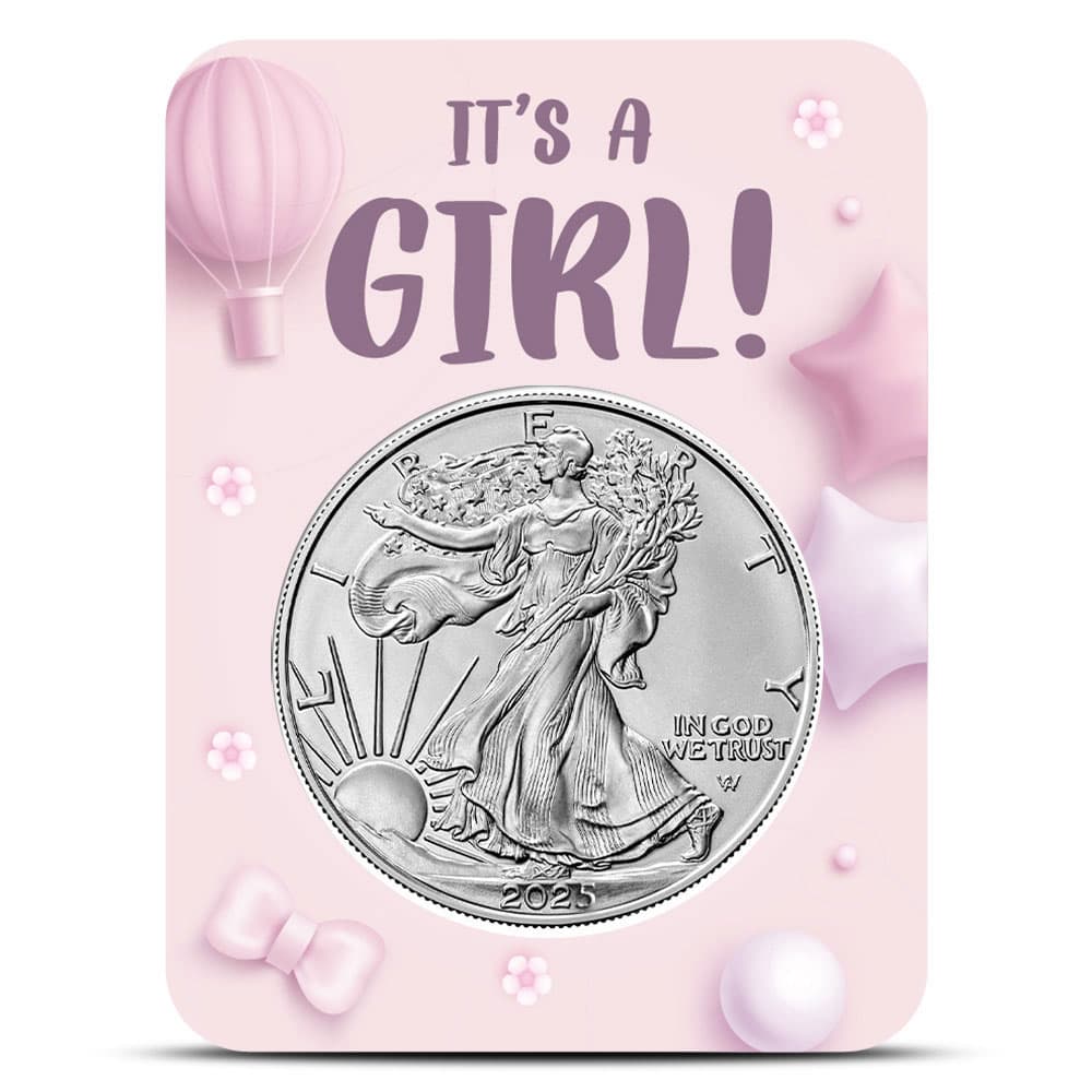 2025 1 oz American Silver Eagle Coin (BU, It’s a Girl Card) - Jan 21, 2025