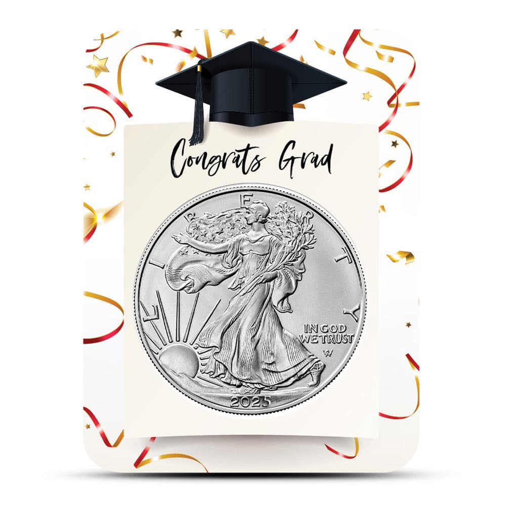 2025 1 oz American Silver Eagle Coin (BU, Happy Graduation Card) - Jan 21, 2025