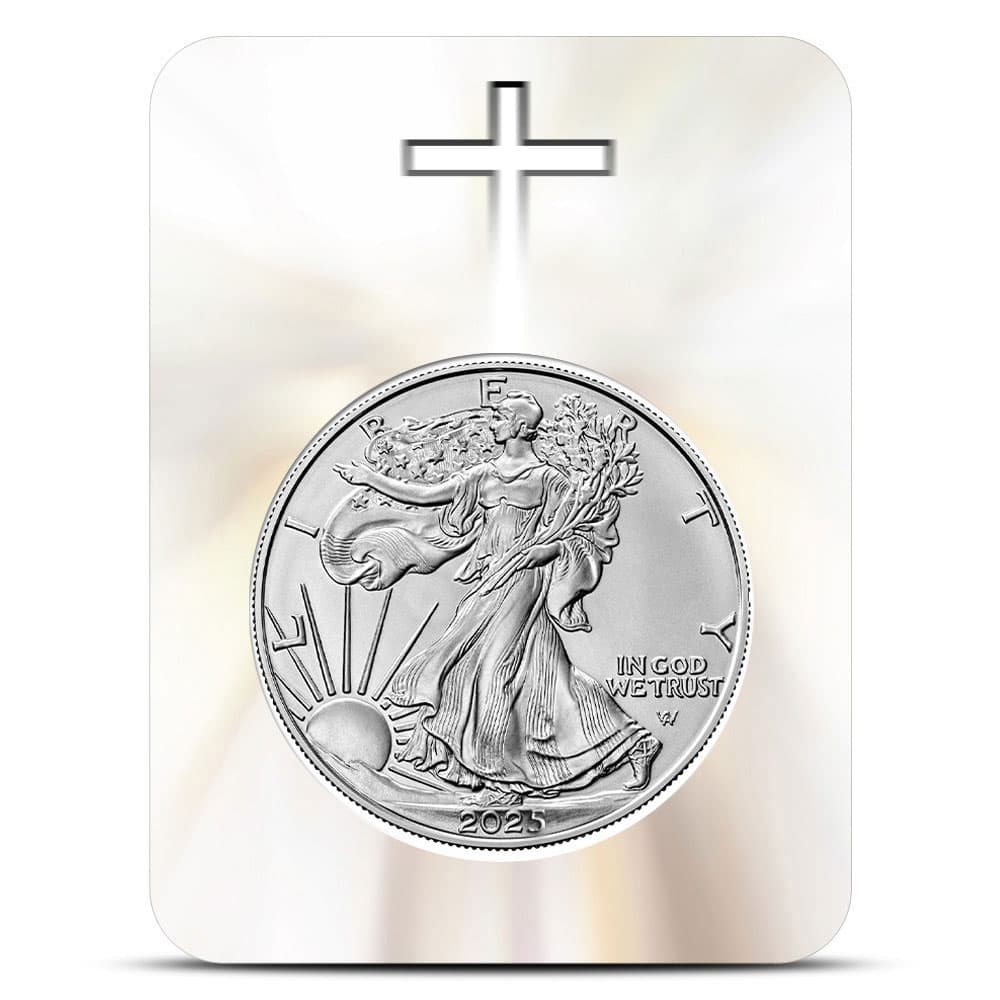 2025 1 oz American Silver Eagle Coin (BU, Cross Card) - Jan 21, 2025