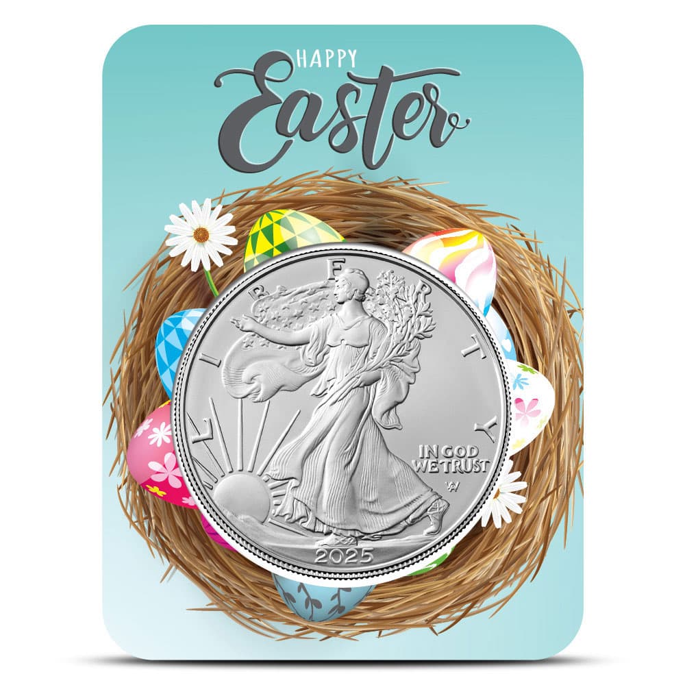 2025 1 oz American Silver Eagle Coin (BU, Happy Easter Card) - Jan 21, 2025