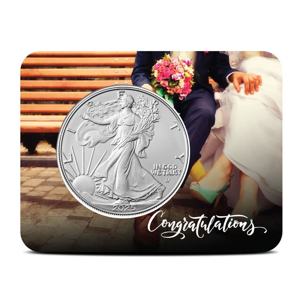 2025 1 oz American Silver Eagle Coin (BU, Wedding Card) - Jan 21, 2025