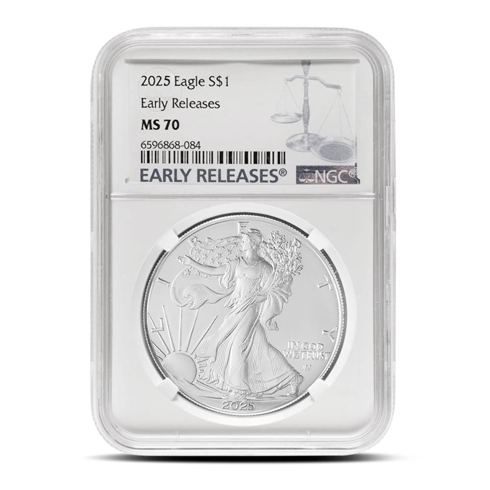 2025 1 oz American Silver Eagle Coin NGC MS70 ER - Jan 24, 2025