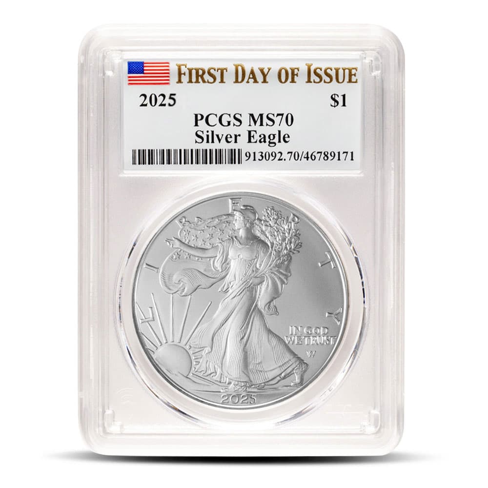 2025 1 oz American Silver Eagle Coin PCGS MS70 FDOI - Jan 24, 2025