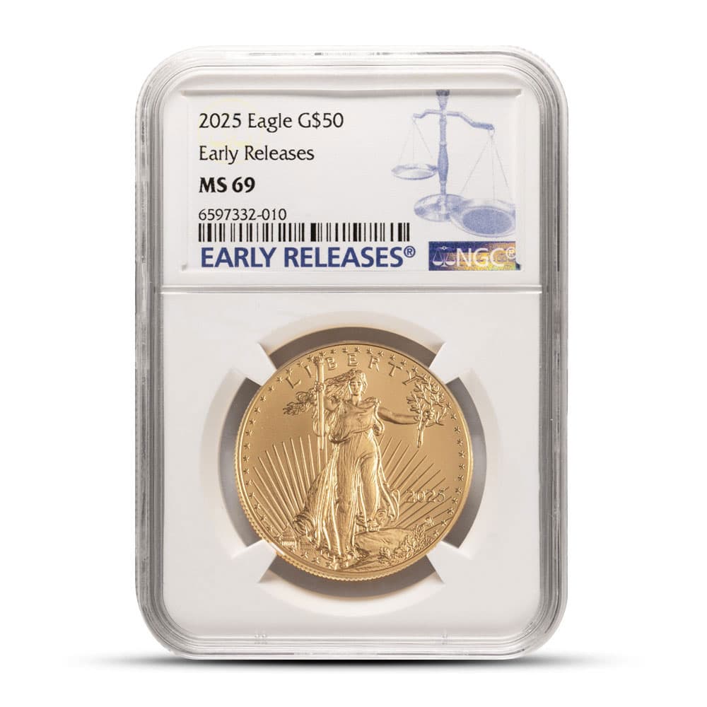 2025 1 oz American Gold Eagle Coin NGC MS69 ER - Jan 24, 2025