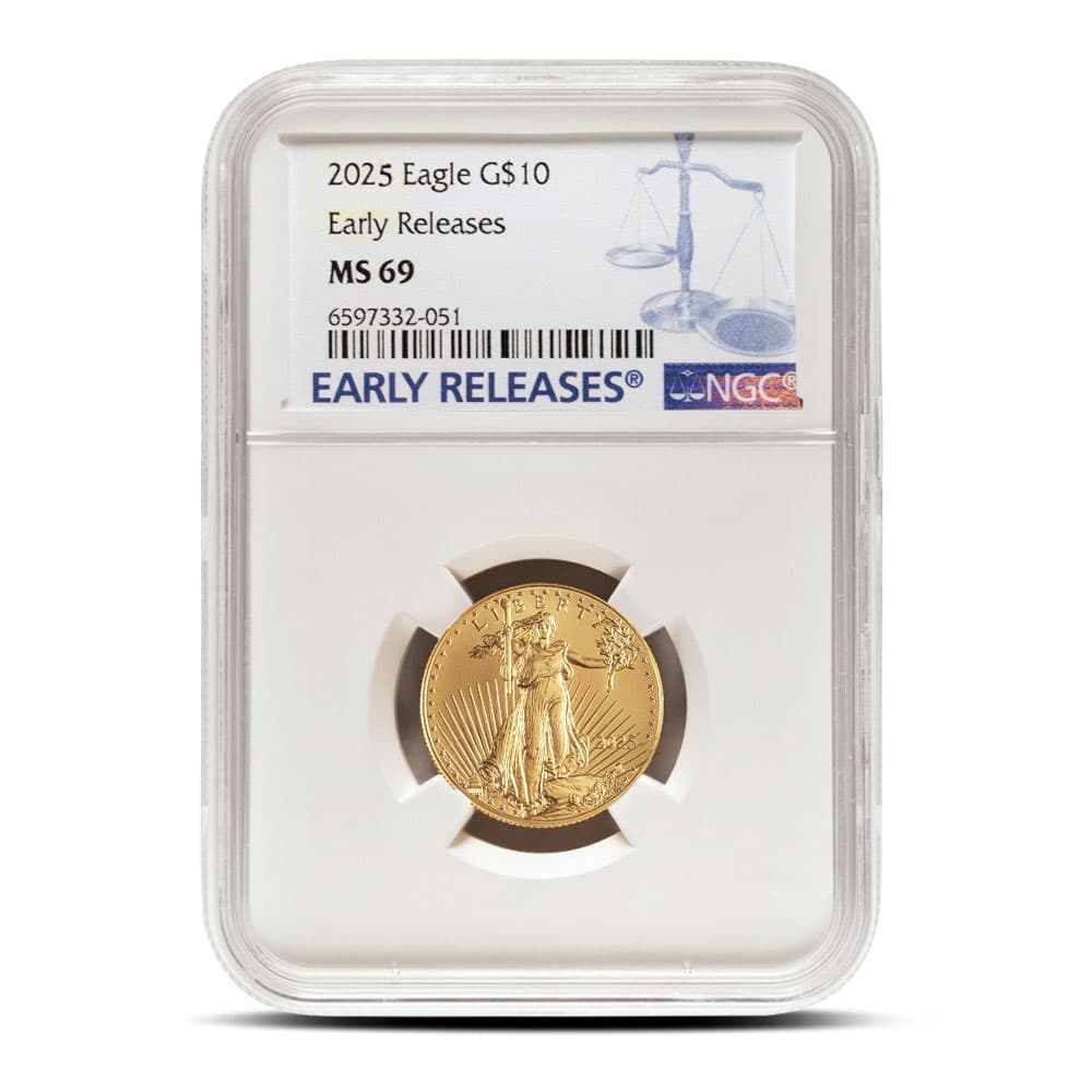 2025 1/4 oz American Gold Eagle Coin NGC MS69 ER - Jan 24, 2025